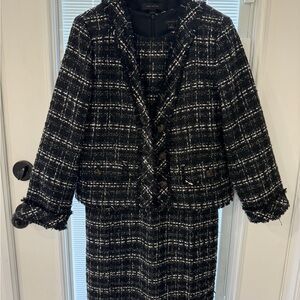 Ann Taylor Black and White Tweed Blazer and Dress